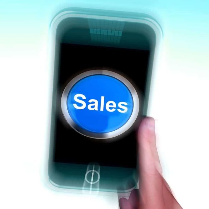 phone with the word sales on it for digital marketing