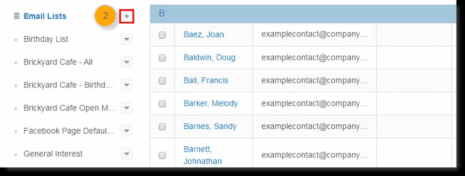 constant contact email list